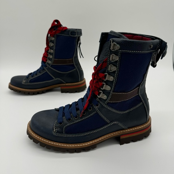Diesel The Dunes JBD Combat Boot Blue Leather New With Box Size 40